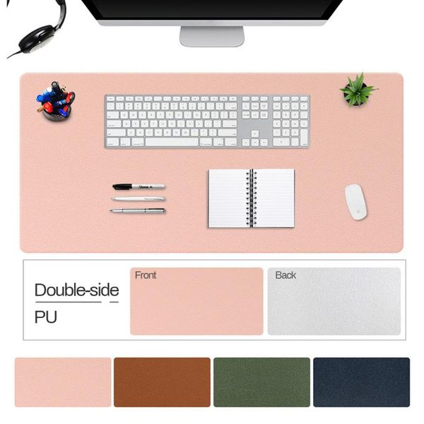 

mouse pads & wrist rests wearproof two-sided solid pad gamer pu leather soft large desk keyboard mats for pc lapmousepad easy clean
