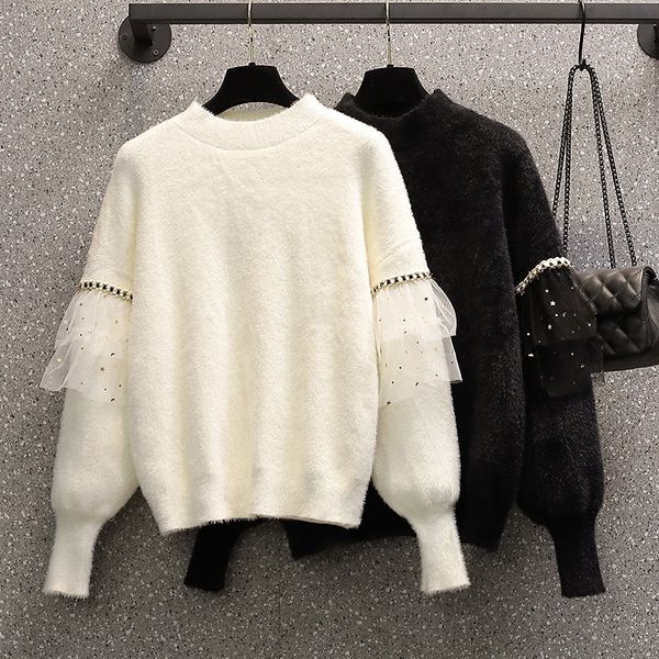 

women's sweaters female sweater with sewing, autumn clothing and winter w5l1, White;black