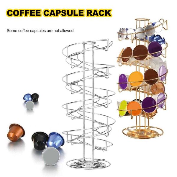 Cápsula de café da cápsula de armazenamento girando modelo universal vagem suporte de torre de metal