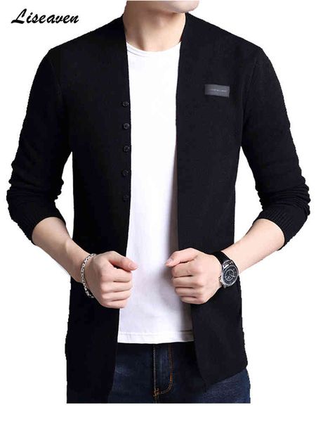 

lishaven men's cardigan, sweater, casual windbreaker et, autumn solid color sweater, Black