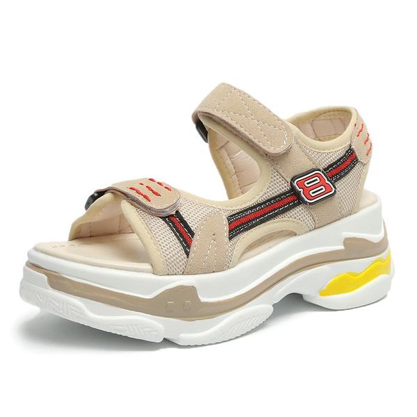 

sandals 2021 summer vacation beach sandales women rome shoes woman sport platform sandal open toe sandalias mujer, Black
