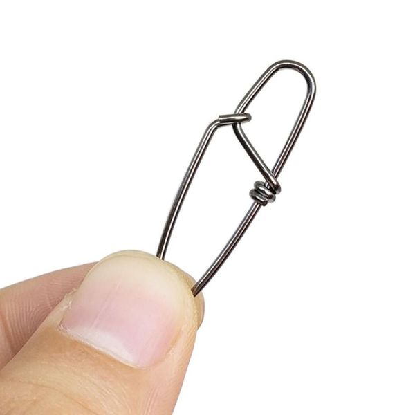 

20-pieces fishing snap clips quick #0-#6 stainless steel hooks connector carp hook link sea gear