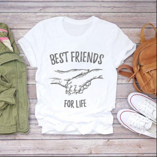 

cartoon dog friends funny hand womens t shirts pet animal cute print graphic female tee, White