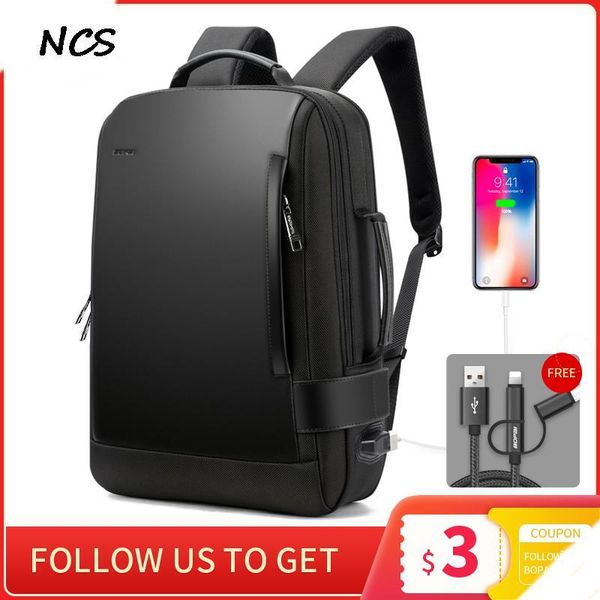

backpack bopai brand enlarge usb external charge 15.6 inch lapshoulders men anti-theft waterproof travel