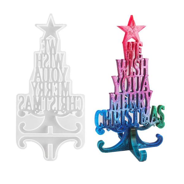 

craft tools diy crystal christmas series epoxy resin mold tree letter silicone decoration hy