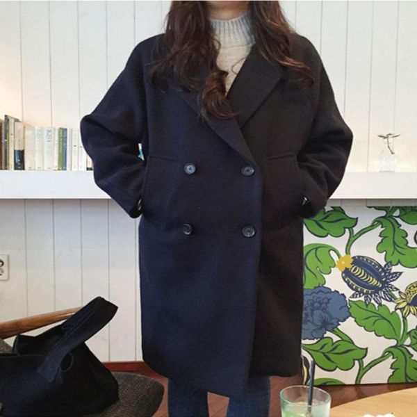 

women's wool & blends 2021 coat woolen beige and black winter