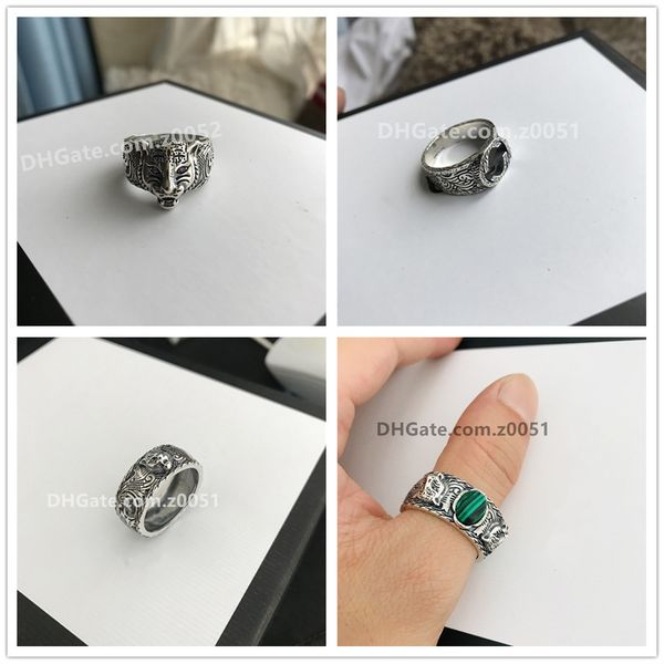 

2021 real 925 sterling silver vintage rings for men women lovers biker punk fashion designer jewelry tiger skull ring gifts zero1 ghost