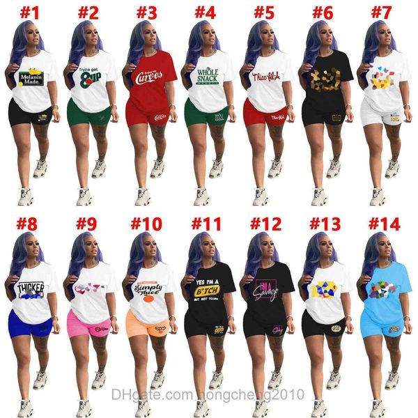 

plus size women sports tracksuits summer two pieces pants sets letter number printed short sleeve t-shirt shorts ladies jogger suits 0512, White