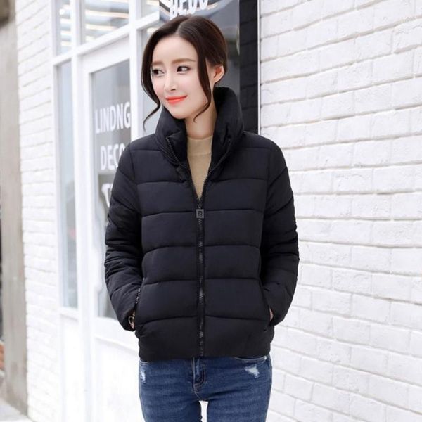 

women's down & parkas women plus size ultra casual light winter warm duck jacket zipper coats stand collar slim outwear suit parka x2, Black