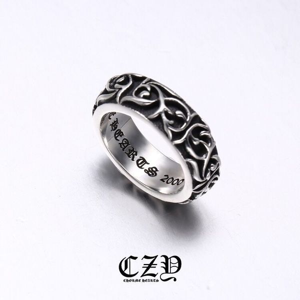 

luxury design croquet's new personalized black flower ring for in 2021 c/hrome/hearts, Silver