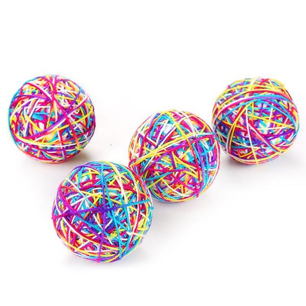 

cat toys pet toy sisal rope weave ball interactive kitten teaser playing chewing scratch catching supplies pupply dog handmade bell
