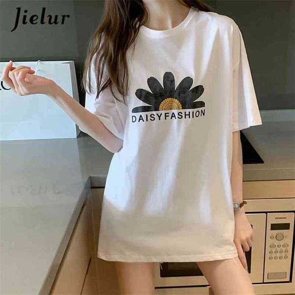 

basic cotton t-shirts summer bf harajuku green white t-shirt female daisy print short sleeve tee shirt women clothing 210426
