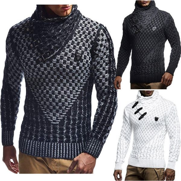

fashion sweater men's knitted pullover in autumn and winter, White;black