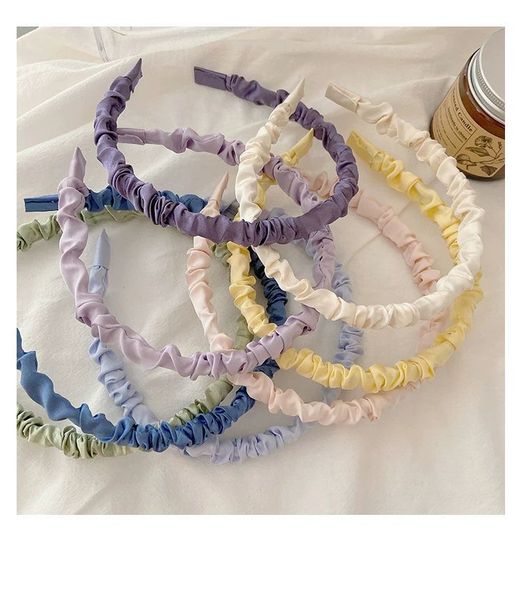 

wholesale versatile satin pleated hairbands hair jewelry sweet temperament accessories, Silver