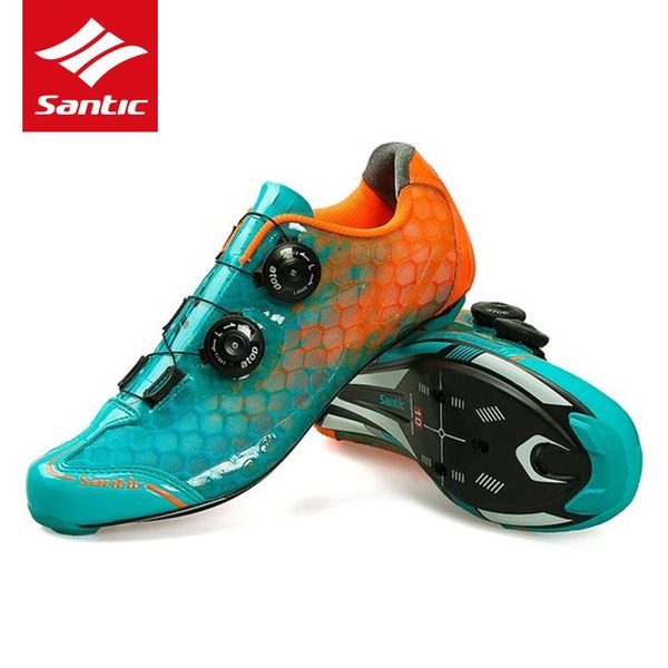 

santic cycling road shoes carbon fiber sole athletic racing team bicycle breathable clothings footwear, Black