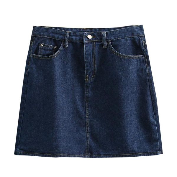 

women denim skirts oversize 2021 spring summer fashion casual clothes high waist a line plus size bottoms, Black