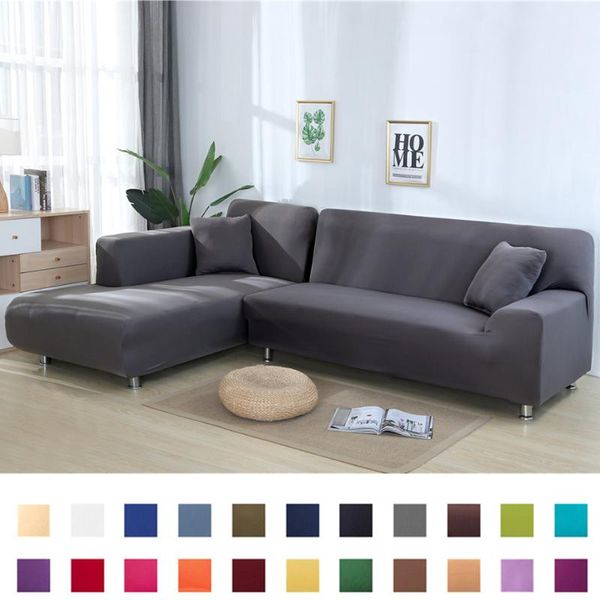 

chair covers solid color corner sofa for living room elastic couch cover stretch towel l shape need buy 2pcs slipcovers
