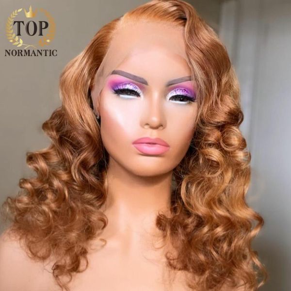 

ormantic #27 color loose deep wave lace front wigs with pre plucked hairline brazilian remy human hair glueless, Black;brown