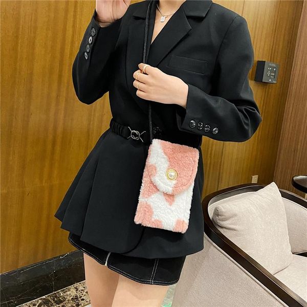 

cross body oblique bag cute one-shoulder plush mobile phone