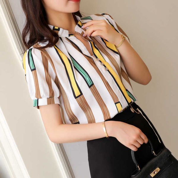 

korean fashion chiffon women shirts office lady blouses plus size s and ladies femininas elegante 210531, White