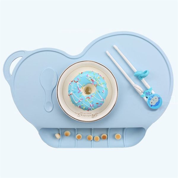 Bebek Silikon Placemat Isıya Dayanıklı Çocuk Masa Mat Kase Plaka Yemekleri BPA Ücretsiz Coaster Kaymaz Su Geçirmez 210423 Için
