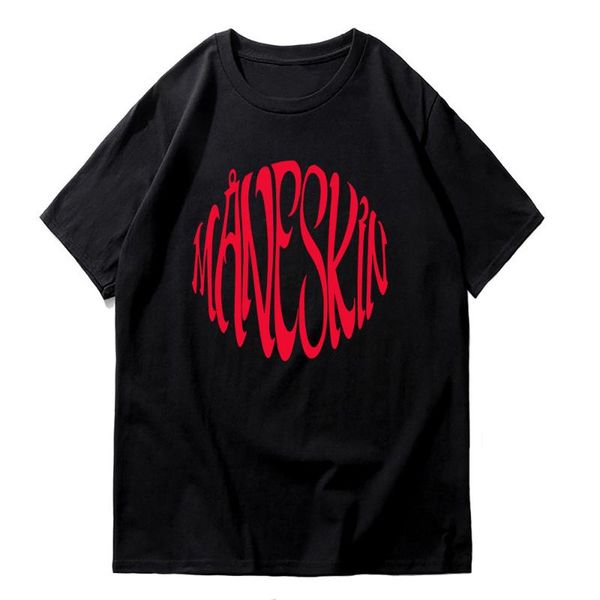 

men's t-shirts maneskin t shirt summer fashion women/men casual o-neck hip hop t-shirt male harajuku kawaii cotton tee tshirt, White;black