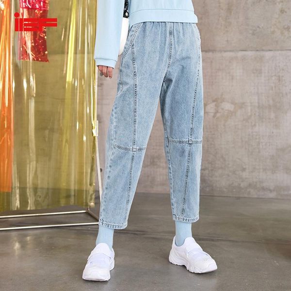 

autumn high waist jeans fashion solid elastic pockets casual pants female harem pant 1601x-d13209-9- women's, Blue
