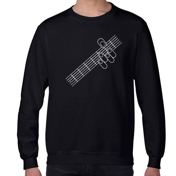 

men's hoodies & sweatshirts tarchia 2021 guitar chords oversized printed mens casual fit pullover male long sleeve music, Black
