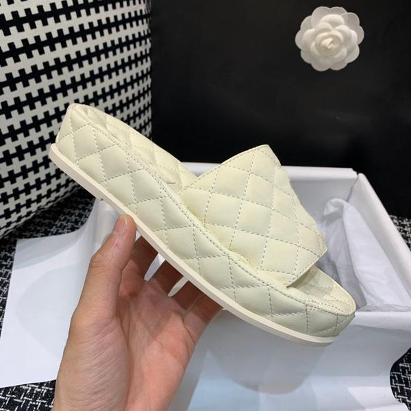 

slippers flat 2021 fashion outer wear casual all-match heeled platform sandals brand designer ladies, Black