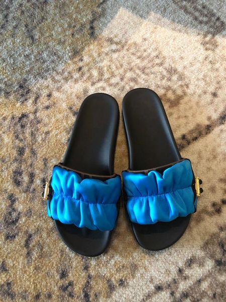 

slippers women's fashion indoor wrinkled casual, Black