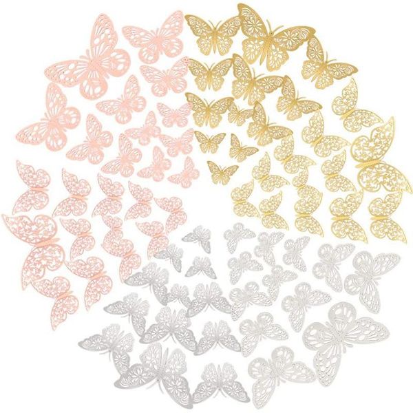 

wall stickers 3d butterfly decor paper cake decorations for decorating wedding party 72 pcs