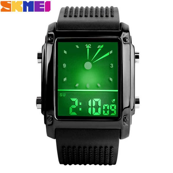 

fashion relojes hombre men watch sports watches dual time digital quartz waterproof led colorful backlight casual men wristwatch x0524, Slivery;brown