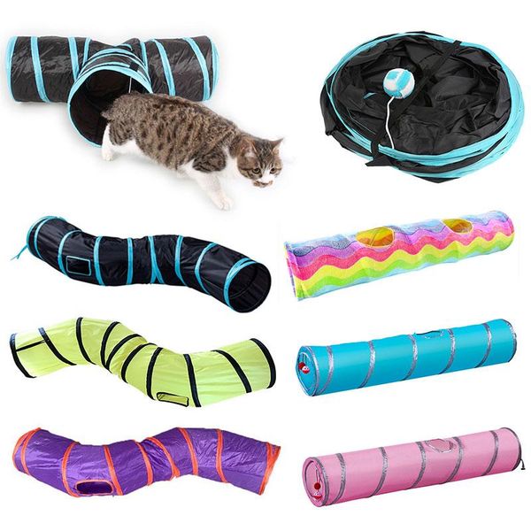 

2/3/4/5 holes pet cat tunnel toys foldable kitty training interactive fun toy for cats animal play tube