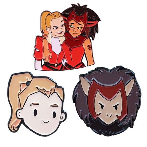 

pins, brooches she-ra and the princesses of power catra enamel pins brooch collect fun anime metal cartoon lapel badges fashion jewelry gift, Gray