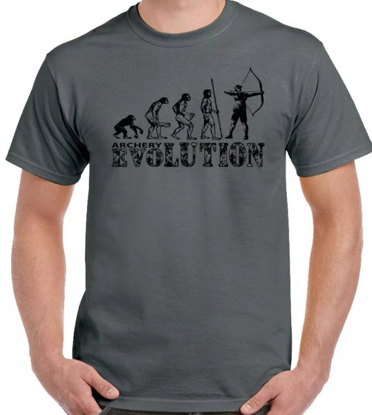 

bow t-shirt men's funny evolution of archer long bow arrows target, White;black
