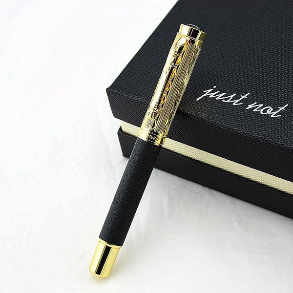 

matte black metal fountain pen golden 0.5/1.0/bent nib silver clip excellent writing gift for business office pens