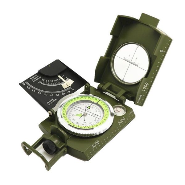 

outdoor gadgets compass camo for hiking lensatic sighting waterproof durable inclinometer camping geology activities boating