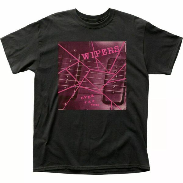 

wipers over the edge t shirt mens licensed rock n roll retro band tee new black, White;black