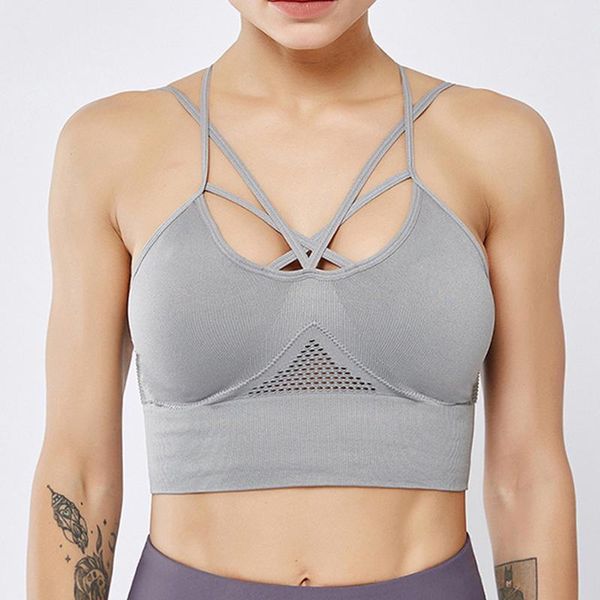 

gym clothing outdoor running wear seamless sports bra for women fitness workout pilates training high impact bras breathable vest, White;black