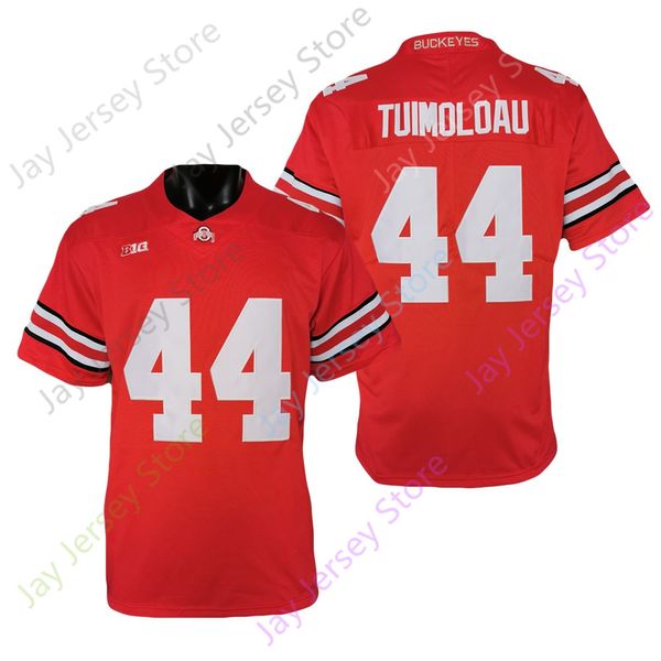 2021 Новый NCAA College Ohio State Buckeyes Football Jersey 44 J.T.Tuimoloau Red Size S-3XL все сшитые молодежь взрослые