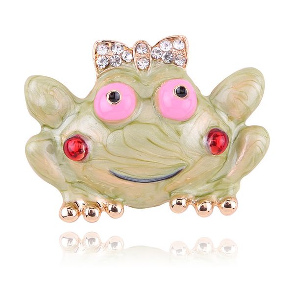 

factory frog drop oil color retention electroplating alloy inlaid with diamond suit accessories brooch clothing pin christmas