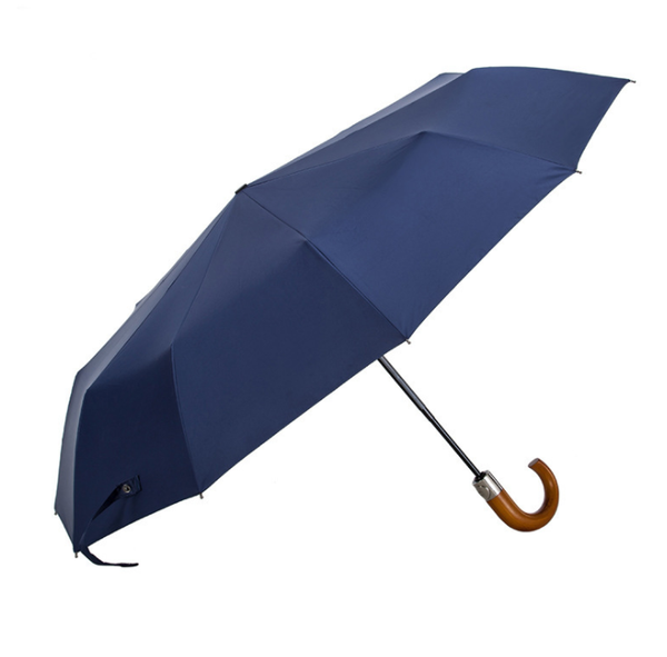 

umbrellas automatic folding umbrella with wooden curved handle