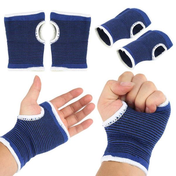

pair sports polyester and cotton knitted gym gloves non-abrasive palm protector/wrist protection suitable for any sport wrist support, Black;red