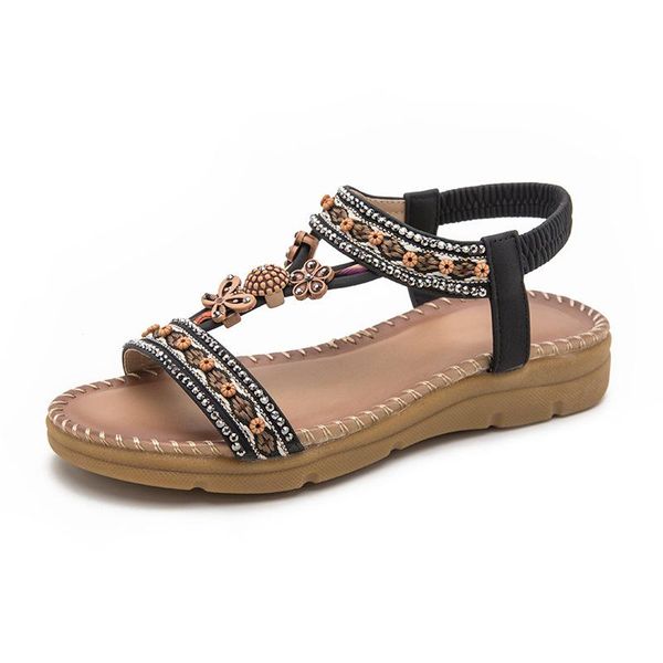 

fashion summer platform sandal design printing soft elastic band sandalias female sandals women, Black