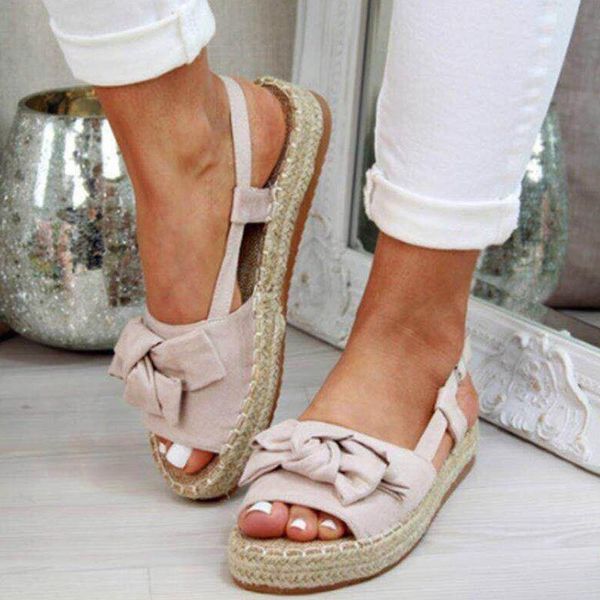 

sandals women bow low heels rope summer shoes outdoor slippers flats bohemia platform sandalias mujer, Black