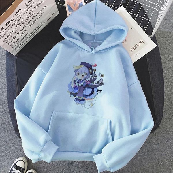 

women's hoodies & sweatshirts harajuku hooded sweats long sleeve autumn warm clothing teens girls genshin impact oversized women, Black