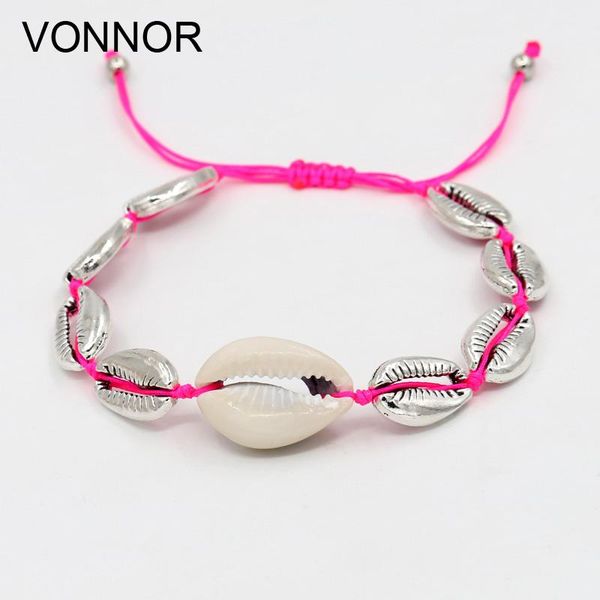 

anklets vonnor anklet for women foot jewelry handmade metal shell summer beach barefoot bracelet on the leg ankle strap, Red;blue