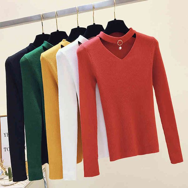 

women's sweaters shintimes winter korean sweater knitted jumpers v-neck women long sleeve female slim pullovers kobieta swetr, White;black