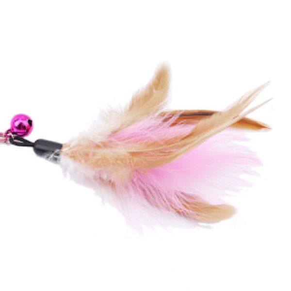 

cat toys funny playing catcher teaser toy soft colorful feather bell rod for kitten