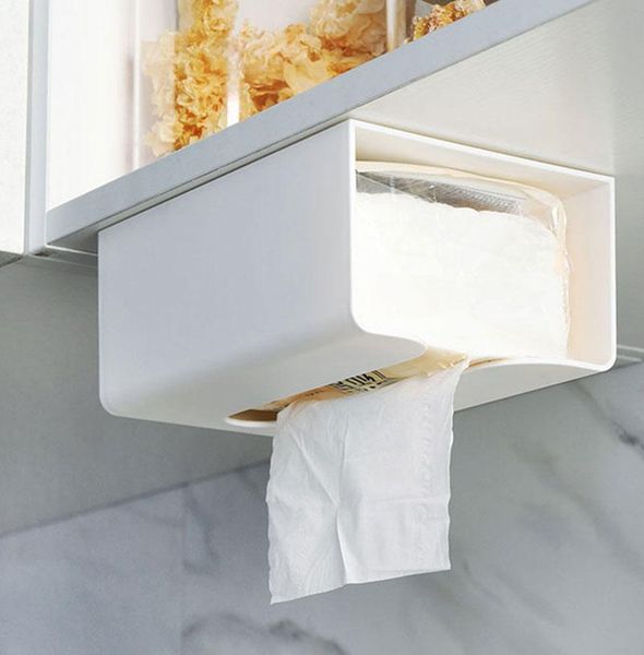 

tissue boxes & napkins no punching sticky wall-mounted seamless stickers box creative simple plastic multifunctional toilet holder solid